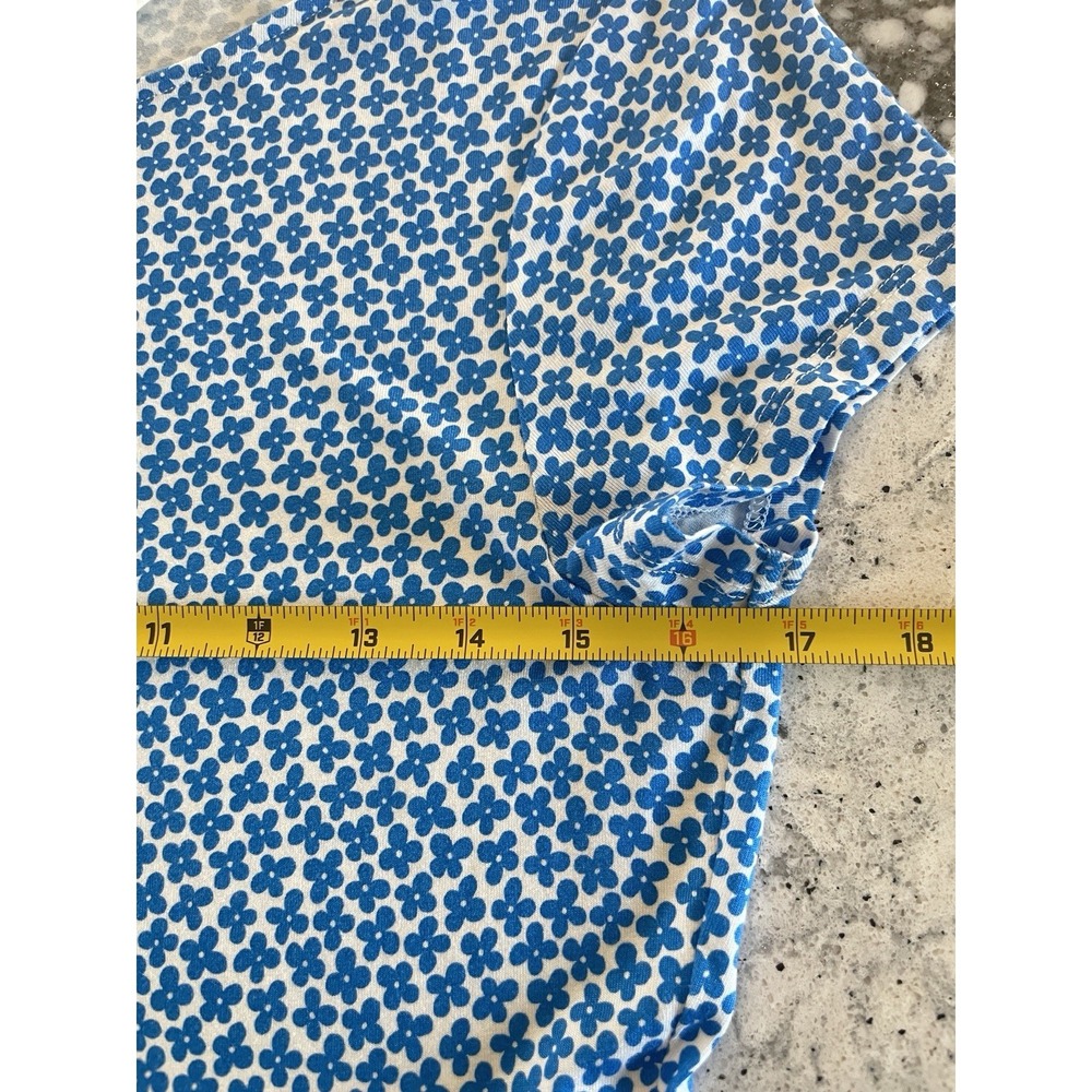 Boden Amelia Jersey Fit/Flare Dress US 8L Blue Floral Knee Length Pockets J0326 - Picture 9 of 11